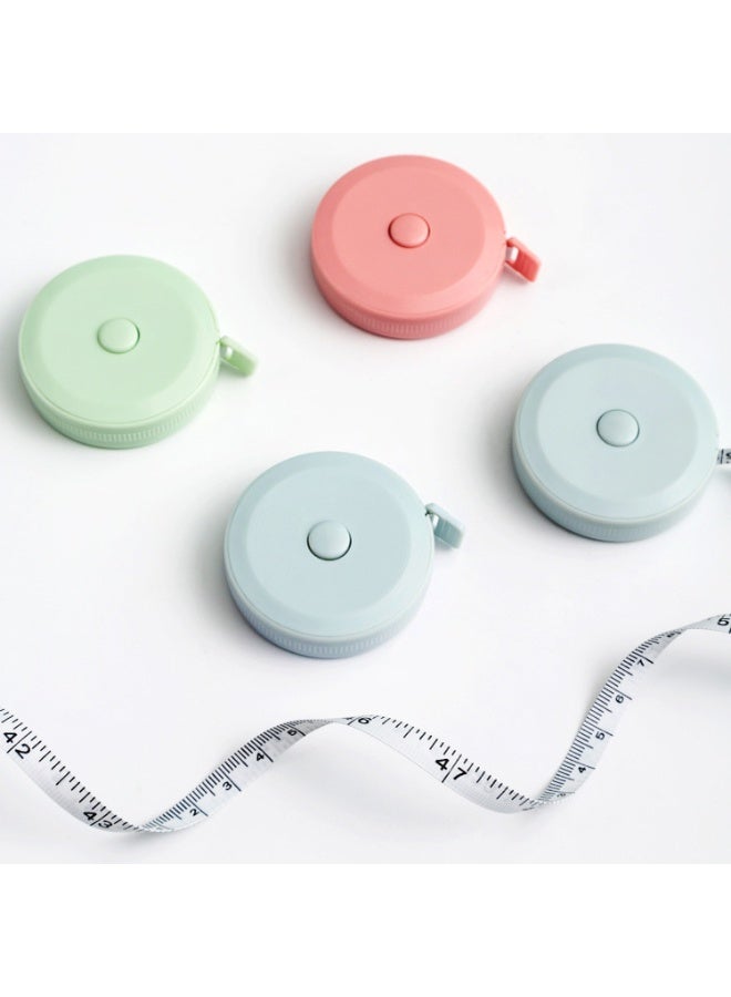 4 حزمة شريط قياس قابل للسحب ميني 150 سم، شريط قياس مزدوج الجانبين مرن حجم جيب لقياس الجسم وفقدان الوزن والخياطة والحياكة والحرف اليدوية